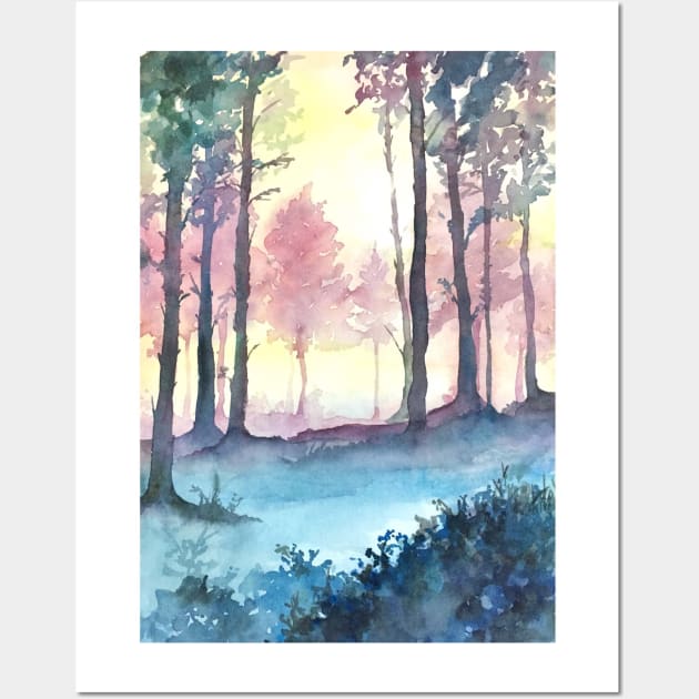 Misty Forest Wall Art by jayennecuaart